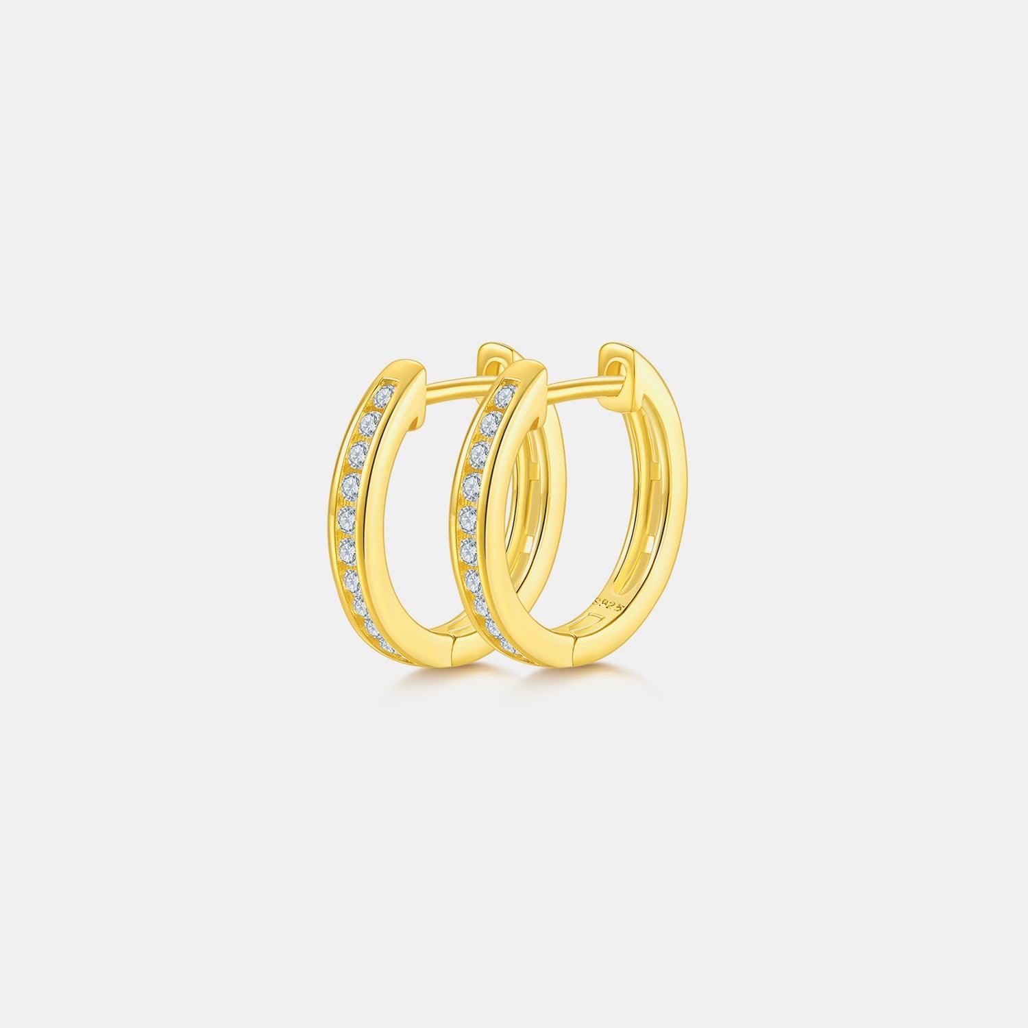 Moissanite 925 Sterling Silver Huggie Earrings Carauana Store