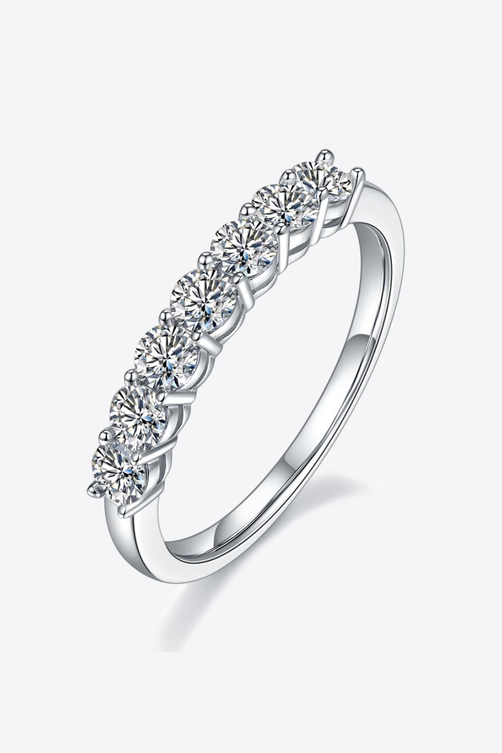 Moissanite Platinum-Plated Half-Eternity Ring Carauana Store