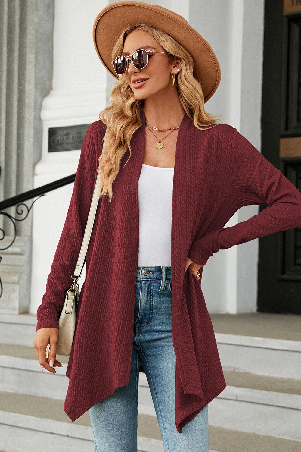 Open Front Long Sleeve Cardigan Carauana Store
