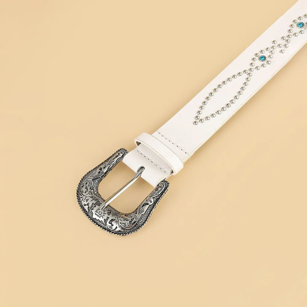 PU Leather Rhinestone Belt Carauana Store