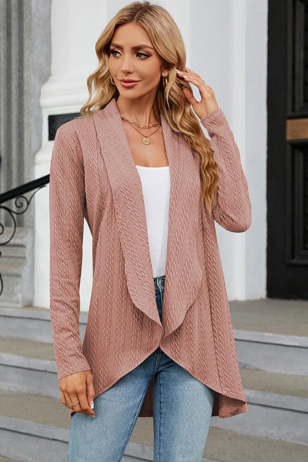Open Front Long Sleeve Cardigan Carauana Store