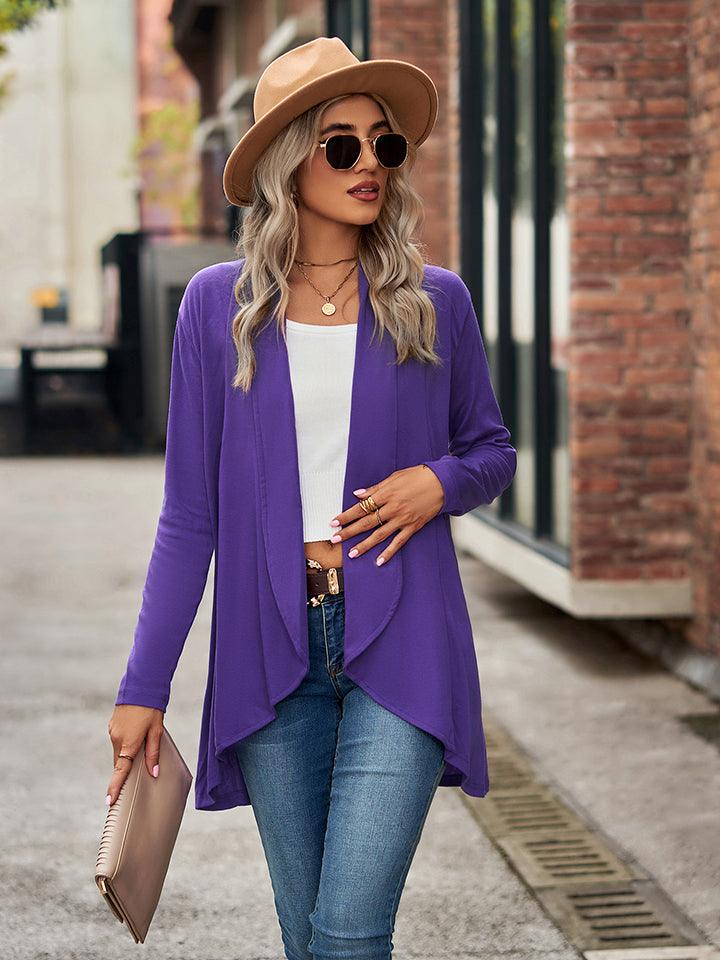 Open Front Long Sleeve Cardigan Carauana Store