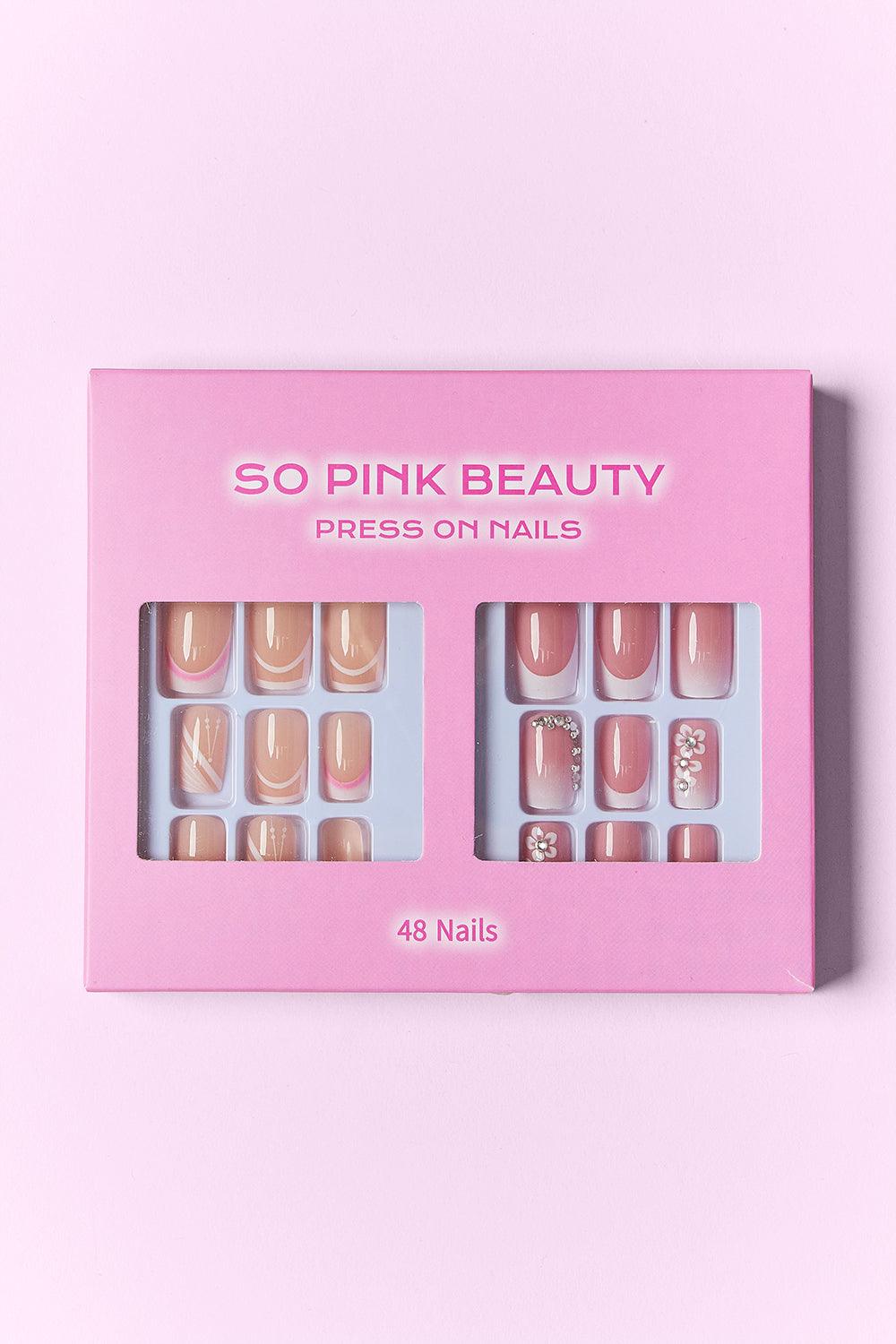 SO PINK BEAUTY Press On Nails 2 Packs Carauana Store