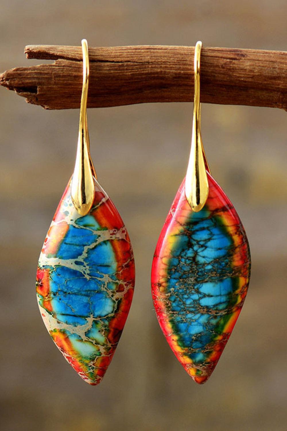 Handmade Natural Stone Dangle Earrings Carauana Store