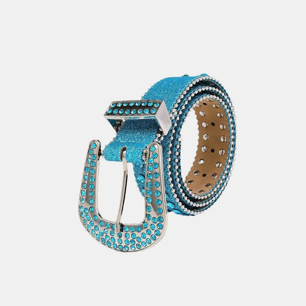 Rhinestone PU Leather Belt Carauana Store