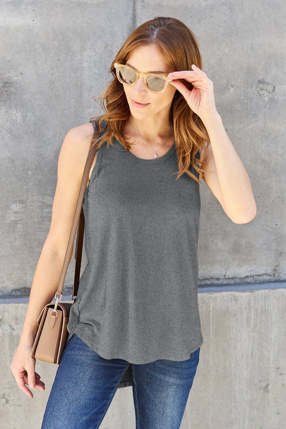 Basic Bae Full Size Round Neck Tank Carauana Store