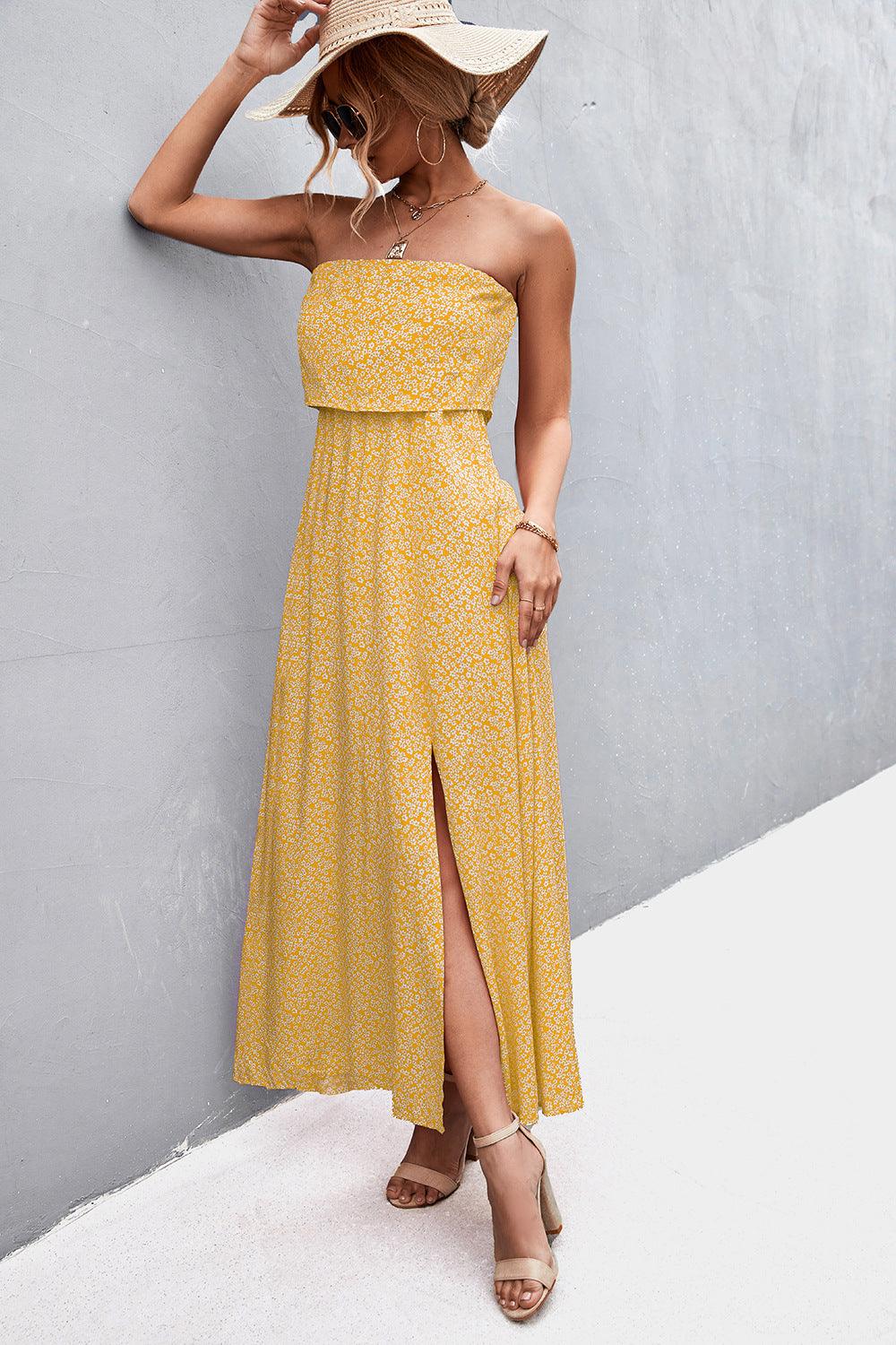 Strapless Split Maxi Dress Carauana Store