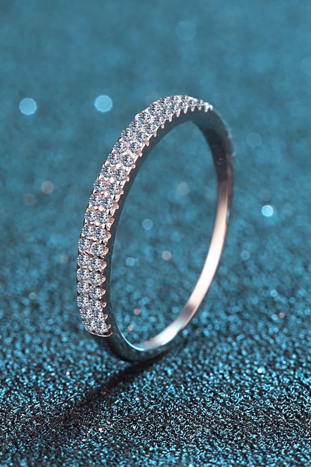 Moissanite 925 Sterling Silver Half-Eternity Ring Carauana Store