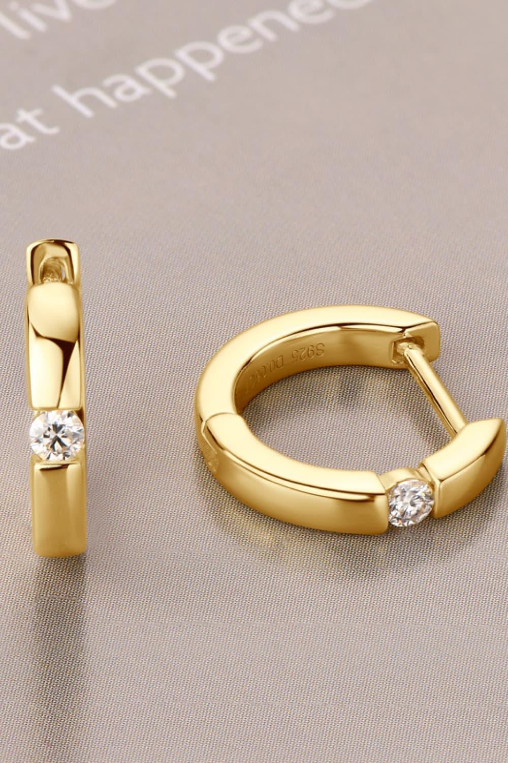 Moissanite 925 Sterling Silver Huggie Earrings Carauana Store