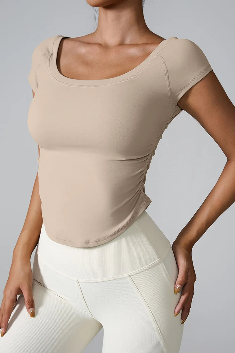 Round Neck Short Sleeve Active T-Shirt Carauana Store