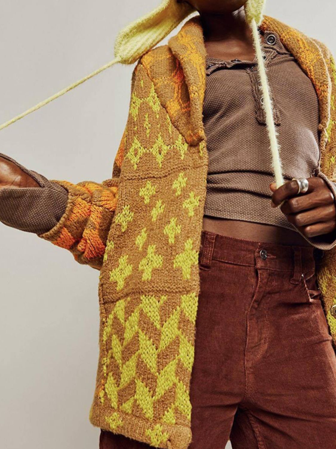 Collared Neck Long Sleeve Cardigan Carauana Store