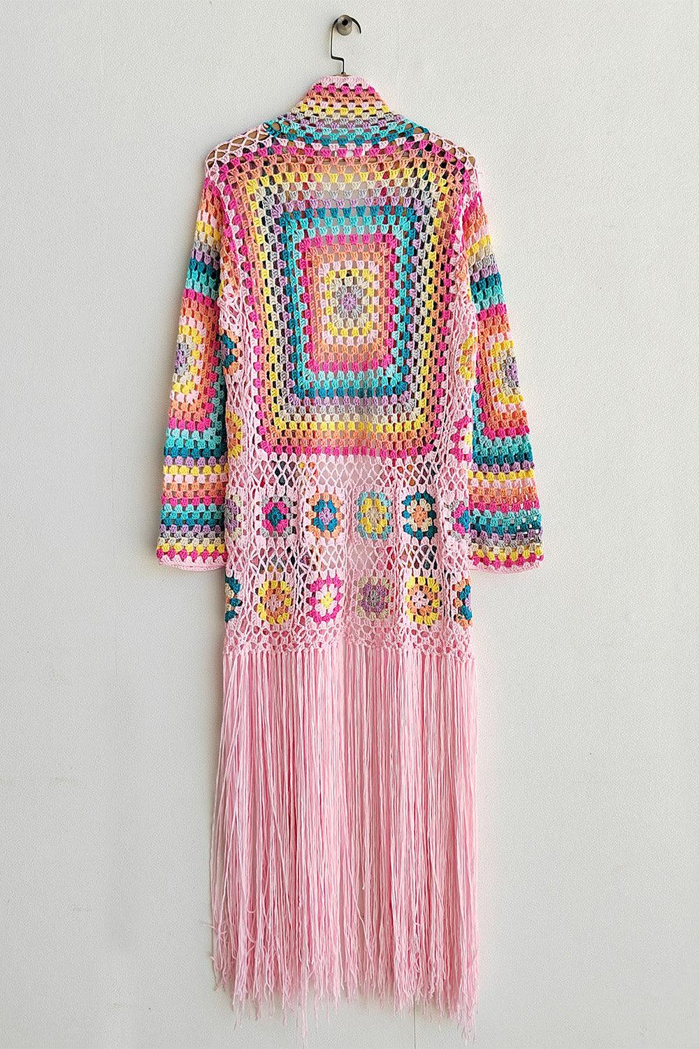 Fringe Tied Long Sleeve Cardigan Carauana Store
