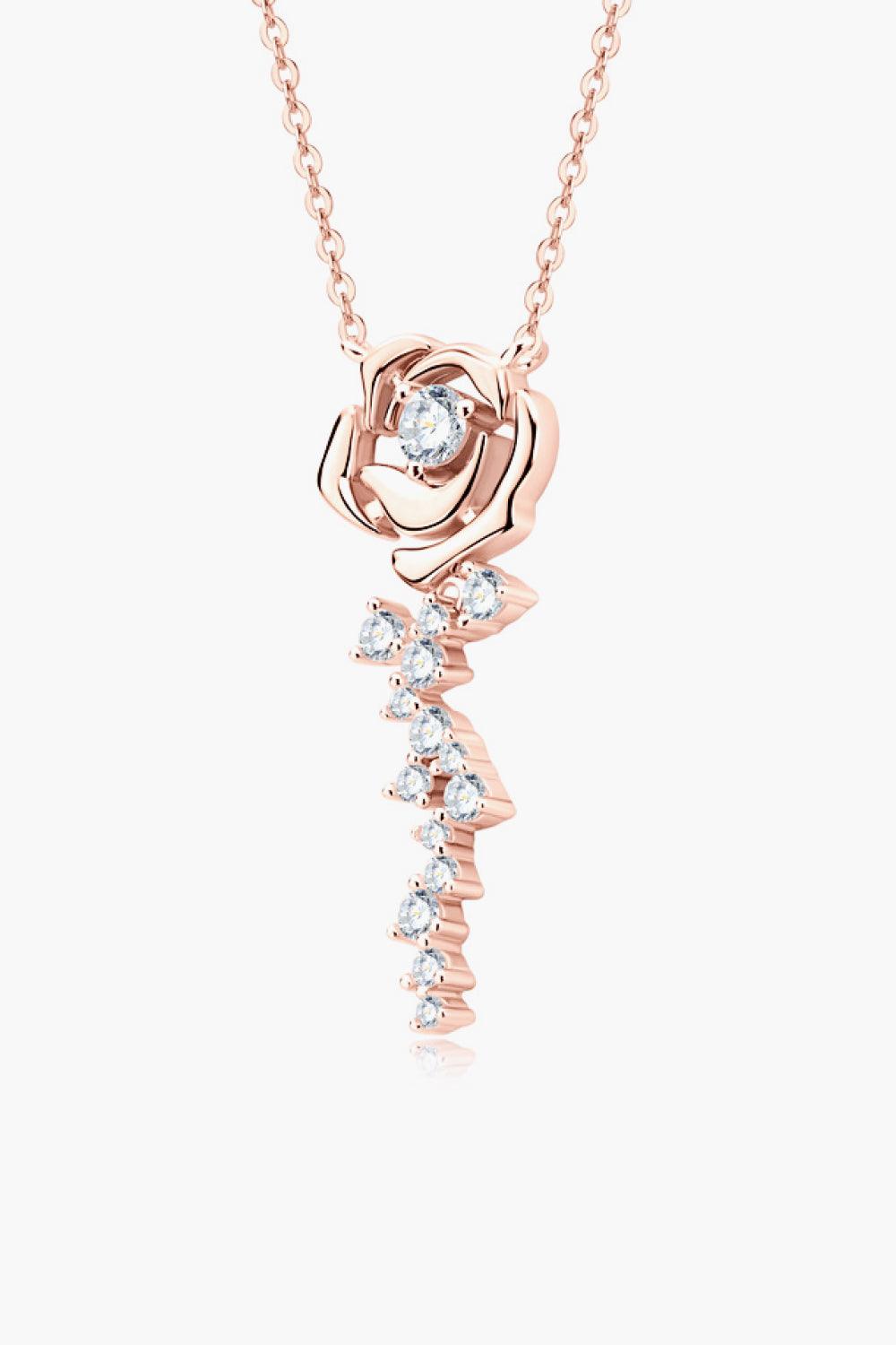 925 Sterling Silver 18K Rose Gold-Plated Pendant Necklace Carauana Store