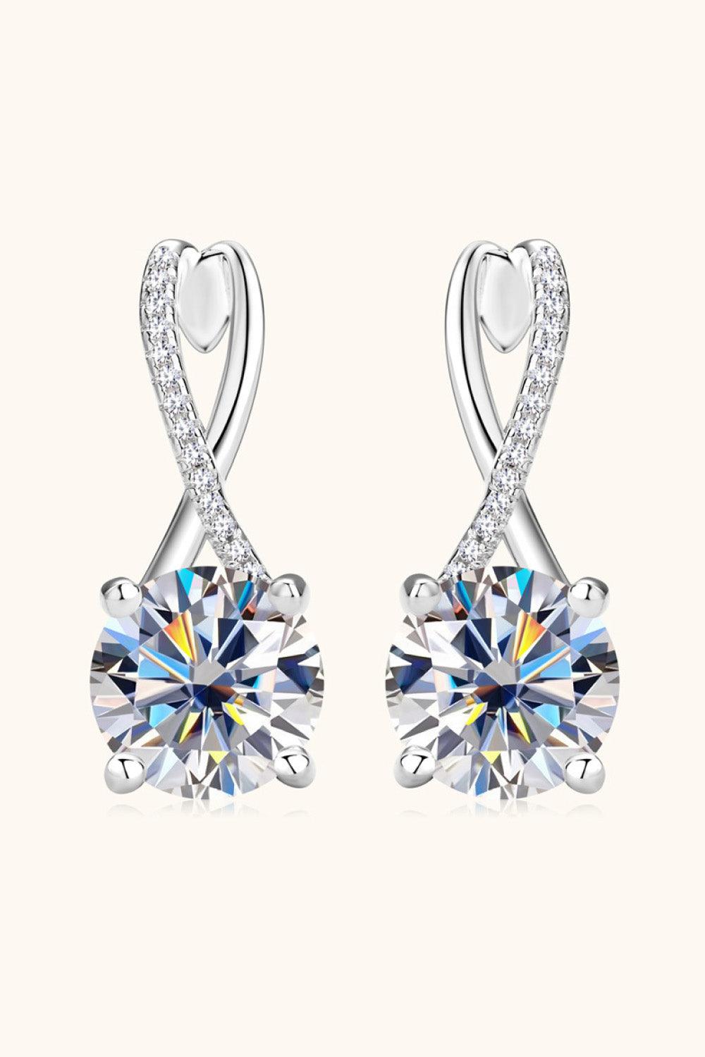 4 Carat Moissanite 925 Sterling Silver Earrings Carauana Store