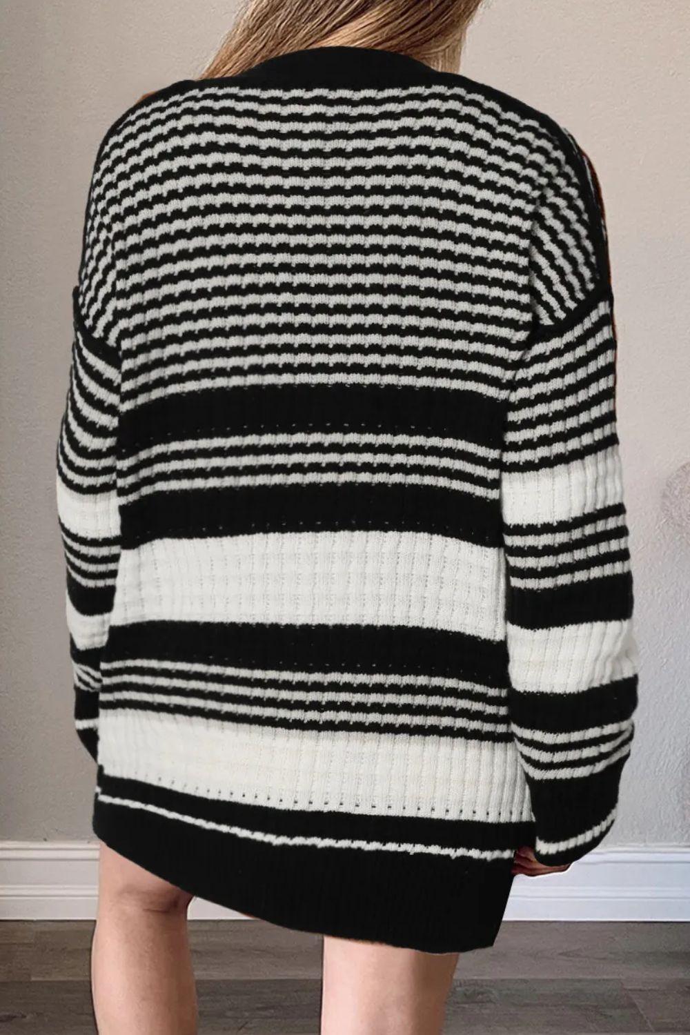 Striped Button Down Cardigan Carauana Store