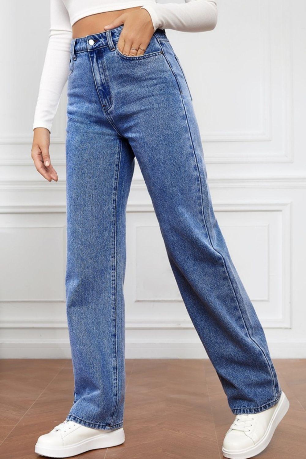High Waist Straight Jeans Carauana Store