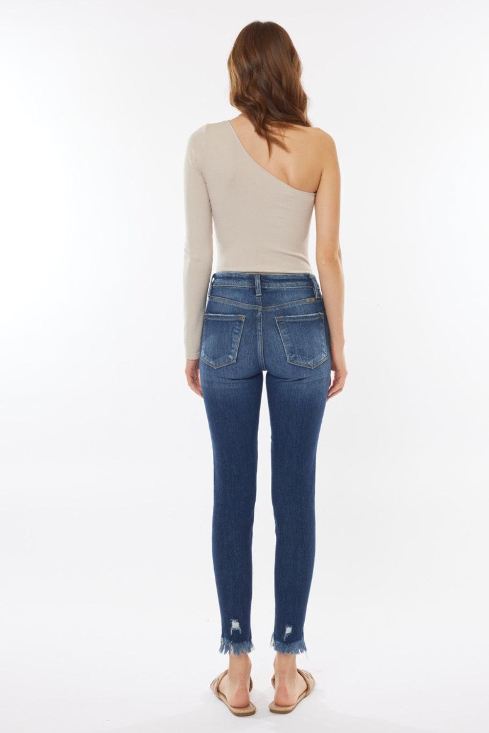 Kancan Raw Hem High Waist Cropped Jeans Carauana Store