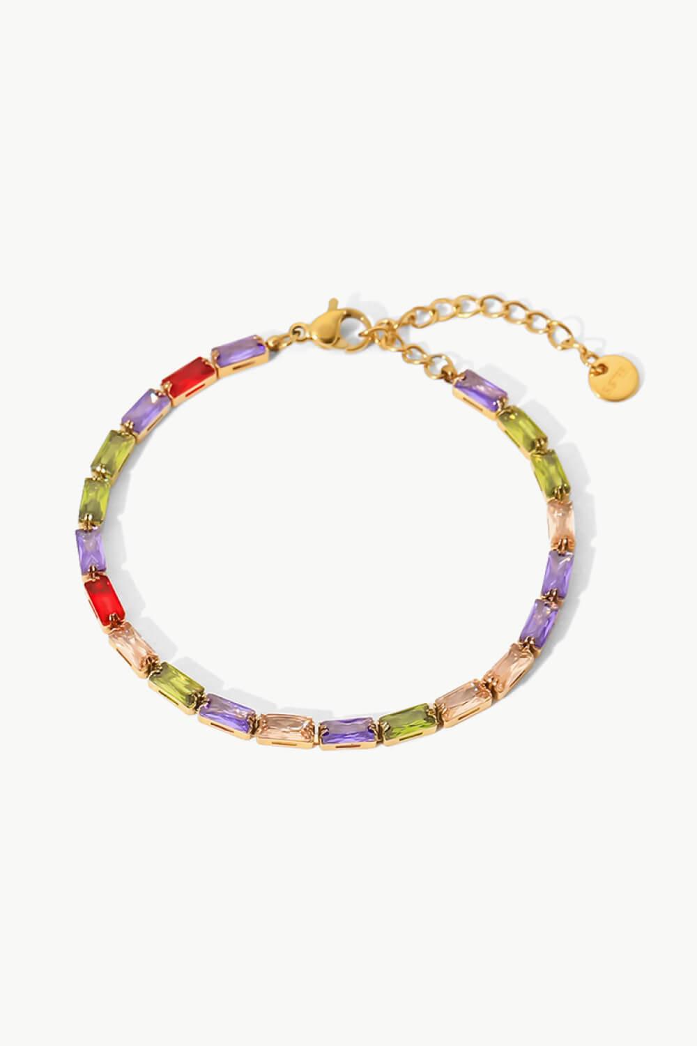18K Gold Plated Multicolored Cubic Zirconia Bracelet Carauana Store