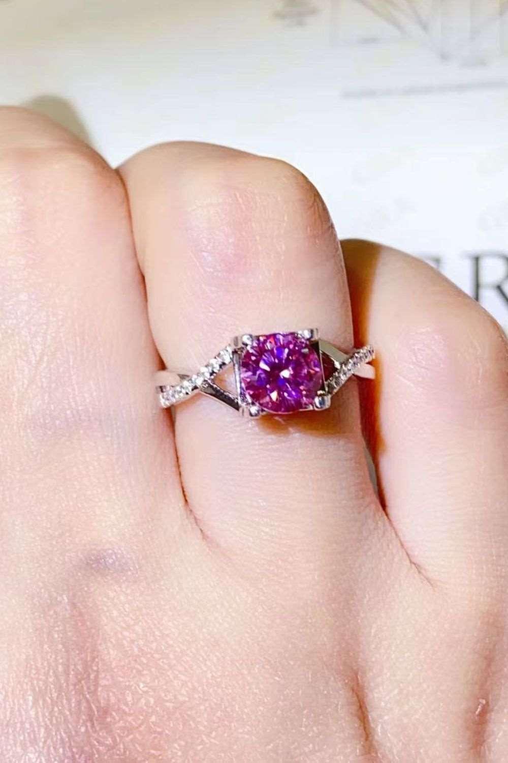 1 Carat Moissanite Crisscross 925 Sterling Silver Ring Carauana Store