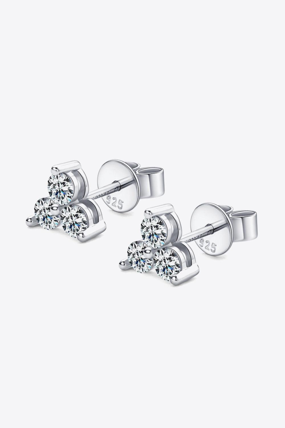 Moissanite 925 Sterling Silver Stud Earrings Carauana Store