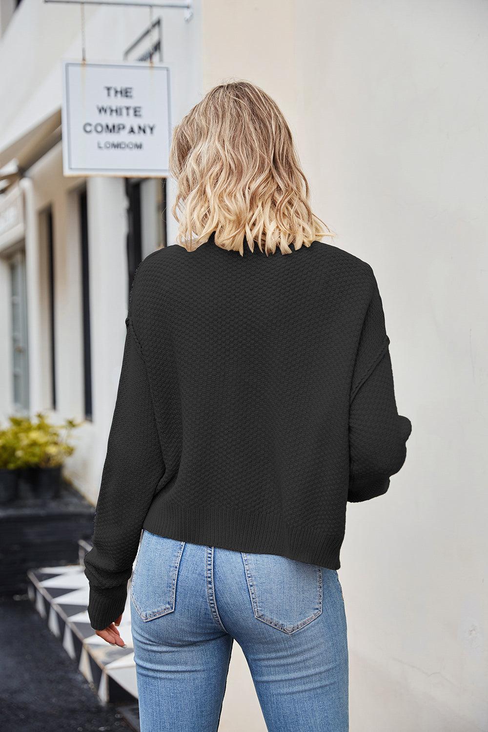 Button Down Exposed Seam Cardigan Carauana Store