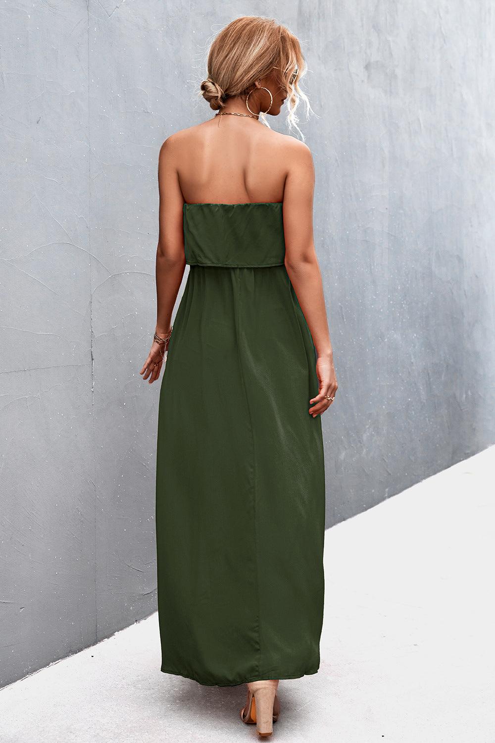 Strapless Split Maxi Dress Carauana Store