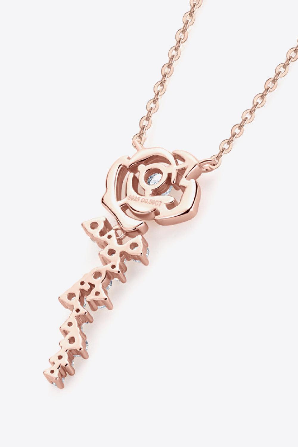 925 Sterling Silver 18K Rose Gold-Plated Pendant Necklace Carauana Store