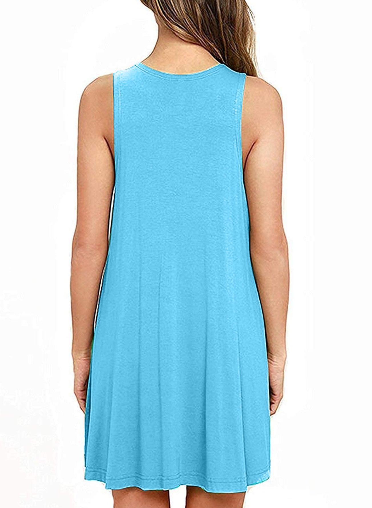 Full Size Round Neck Sleeveless Dress with Pockets Carauana Store