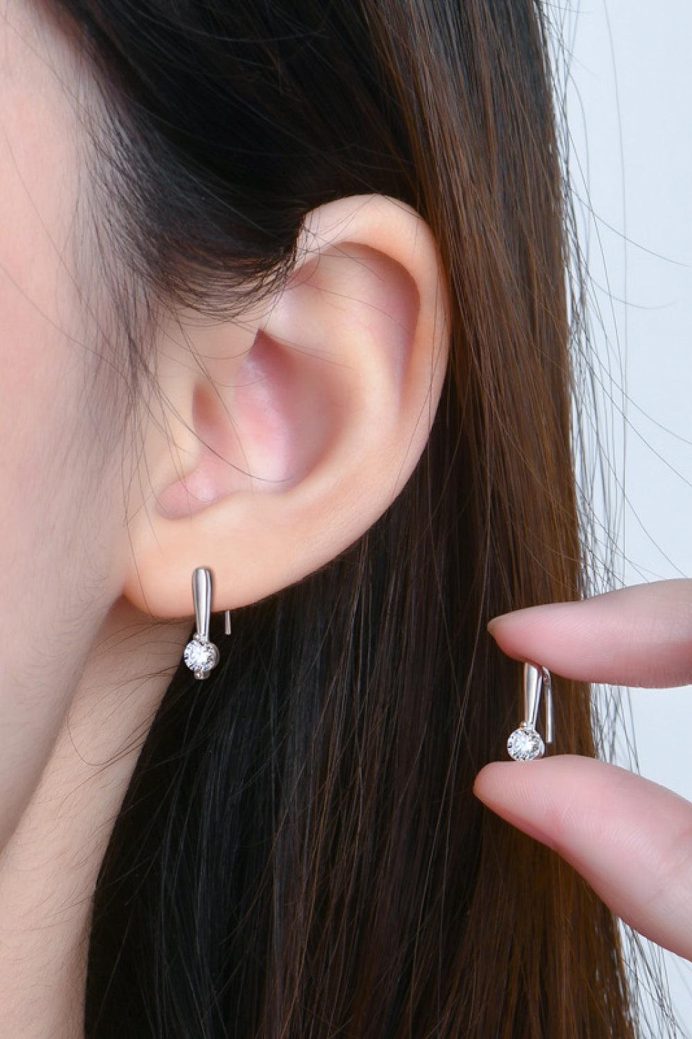 Moissanite 925 Sterling Silver Earrings Carauana Store