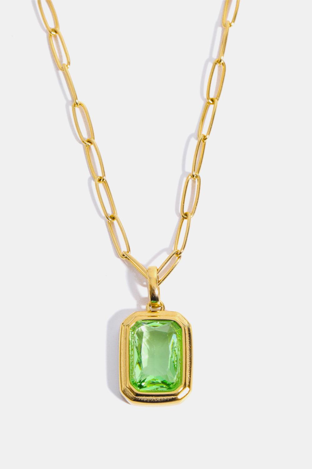 Zircon 18K Gold-Plated Geometrical Shape Pendant Necklace Carauana Store