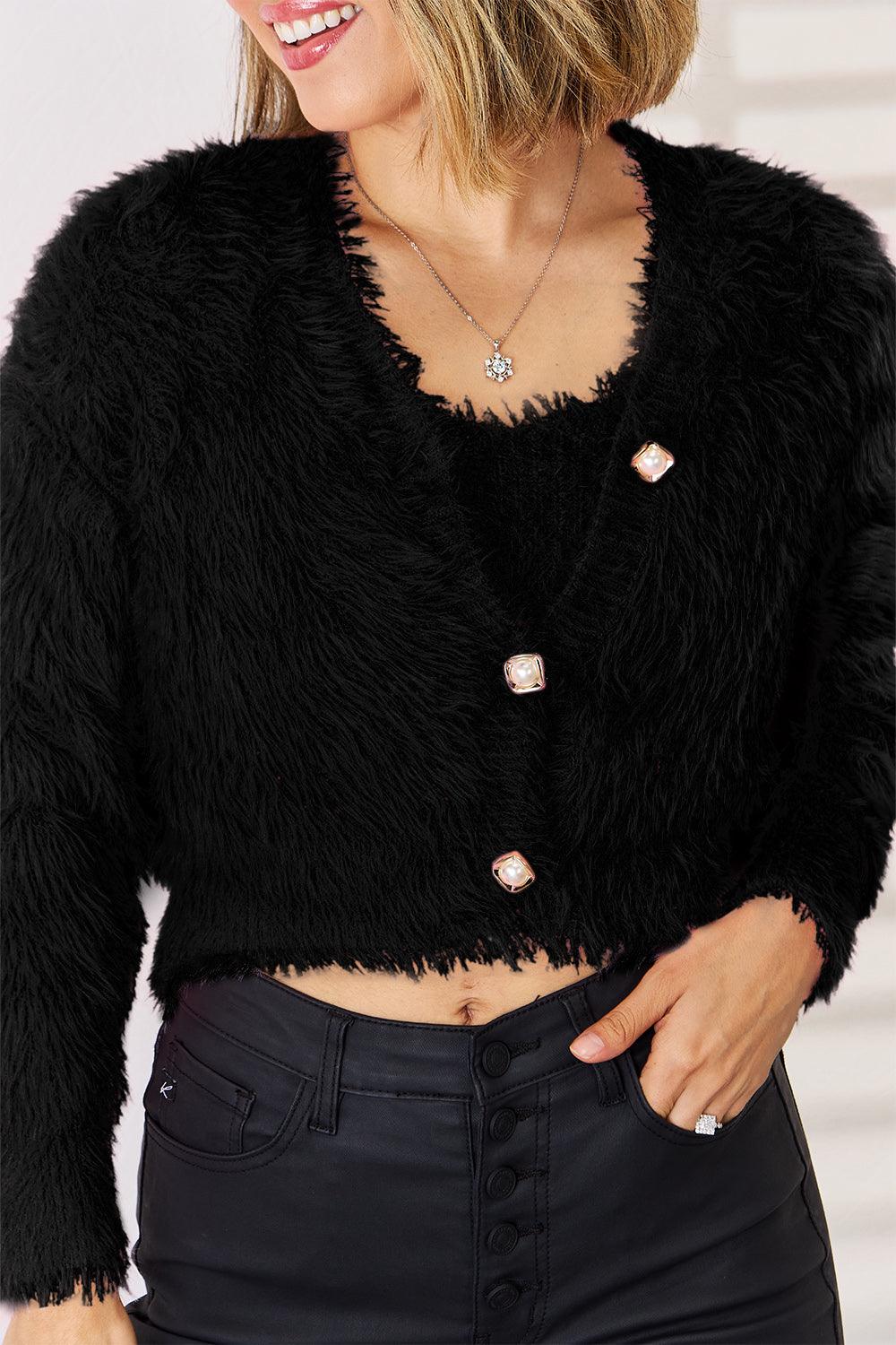 Scoop Neck Vest and Cardigan Sweater Set Carauana Store