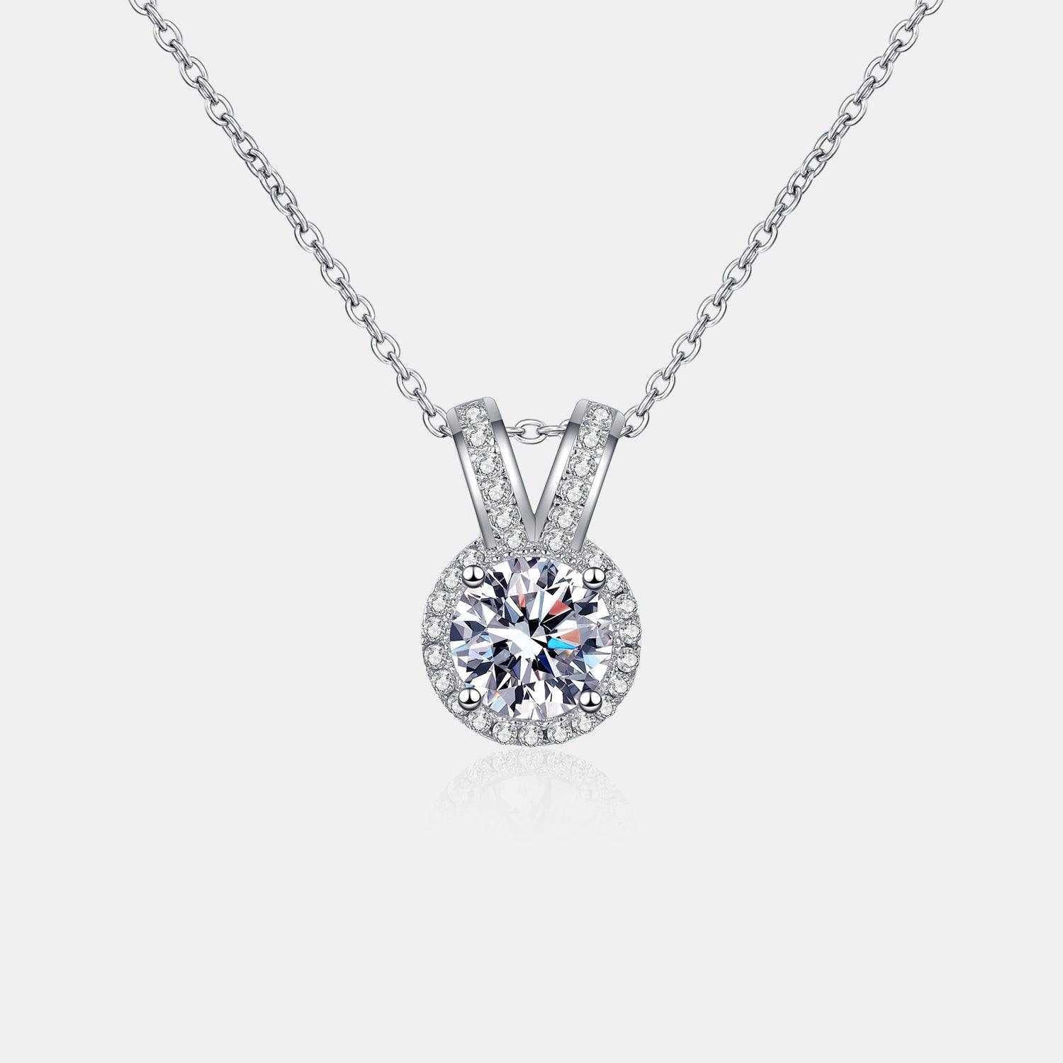 1 Carat Moissanite Rabbit Ears Shape Pendant Necklace Carauana Store