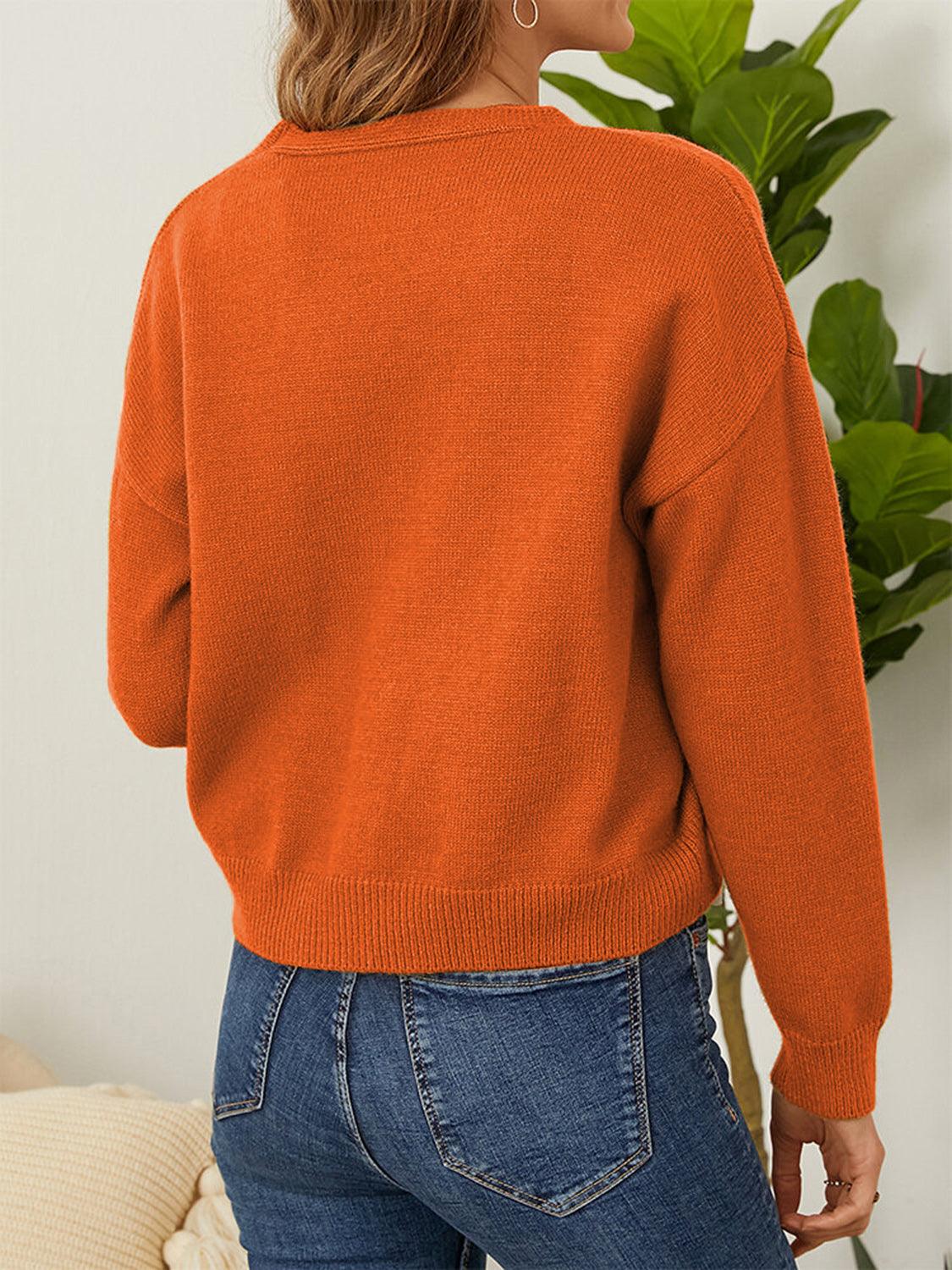 Flower Button Front Dropped Shoulder Cardigan Carauana Store