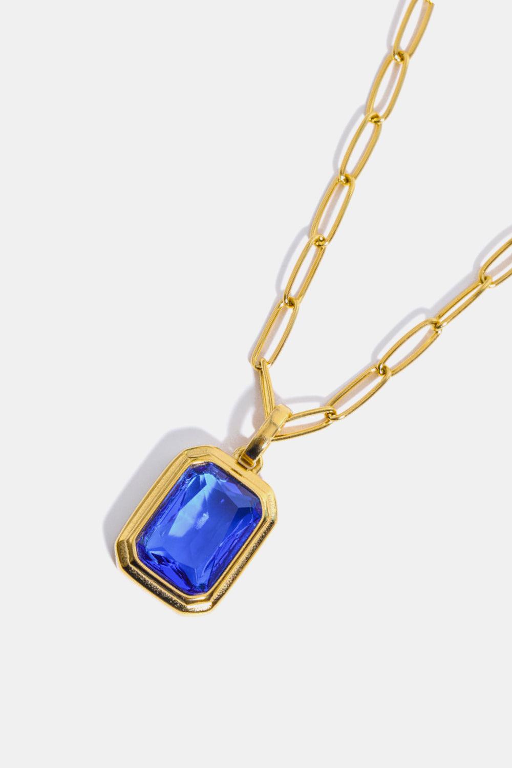 Zircon 18K Gold-Plated Geometrical Shape Pendant Necklace Carauana Store