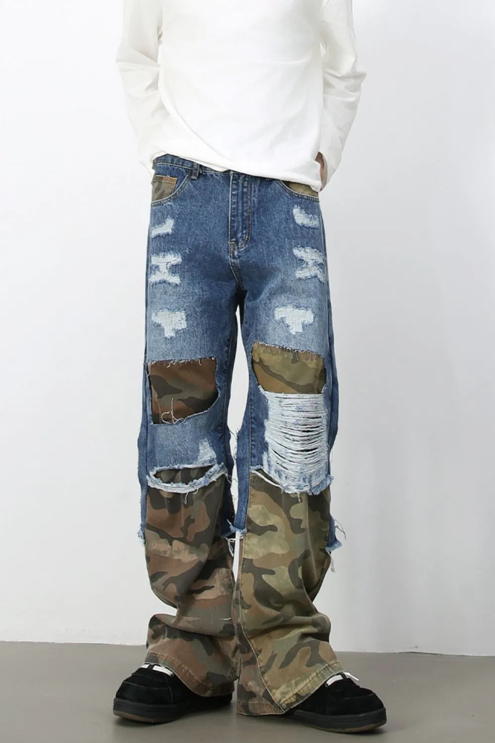 Men's Distressed Camouflage Jeans Carauana Store
