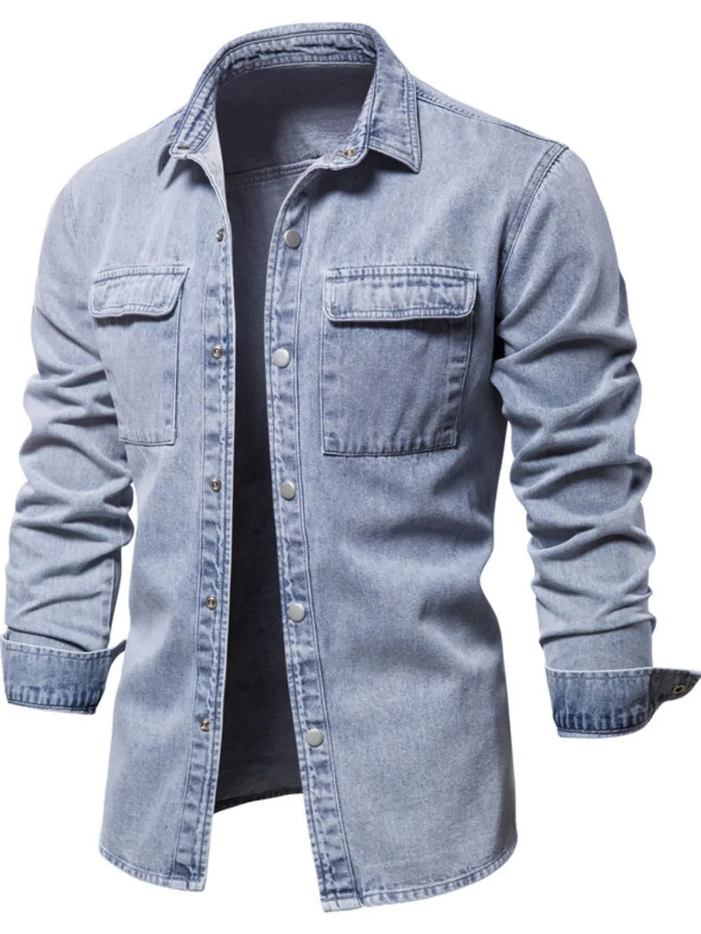 Men's Button Down Chest Pocket Denim Jacket Carauana Store