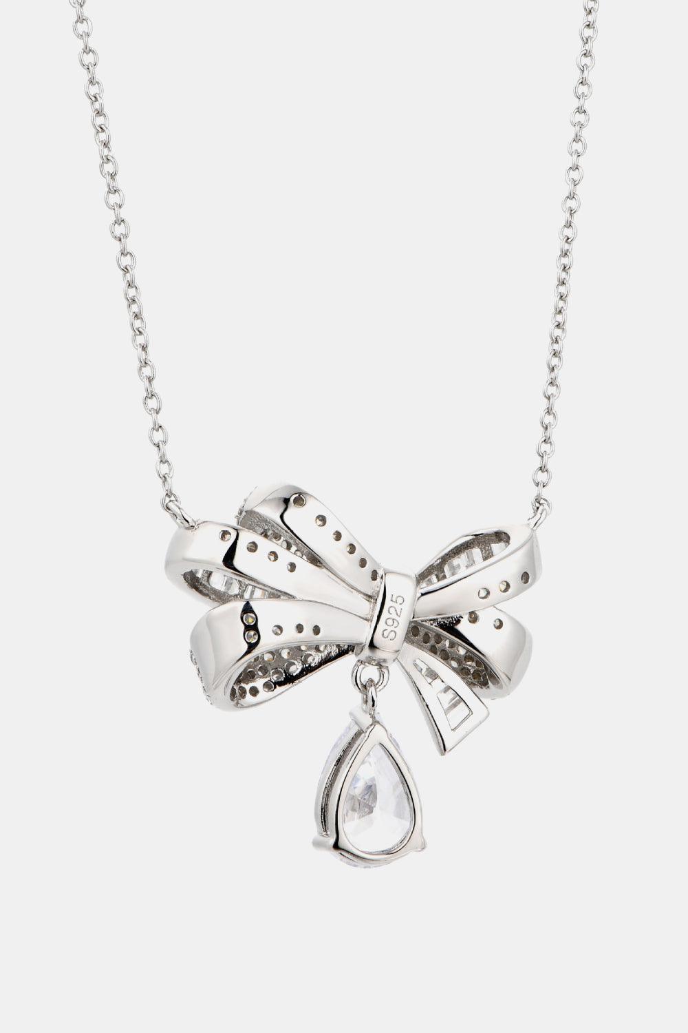 Teardrop Shape 925 Sterling Silver Zircon Pendant Necklace Carauana Store