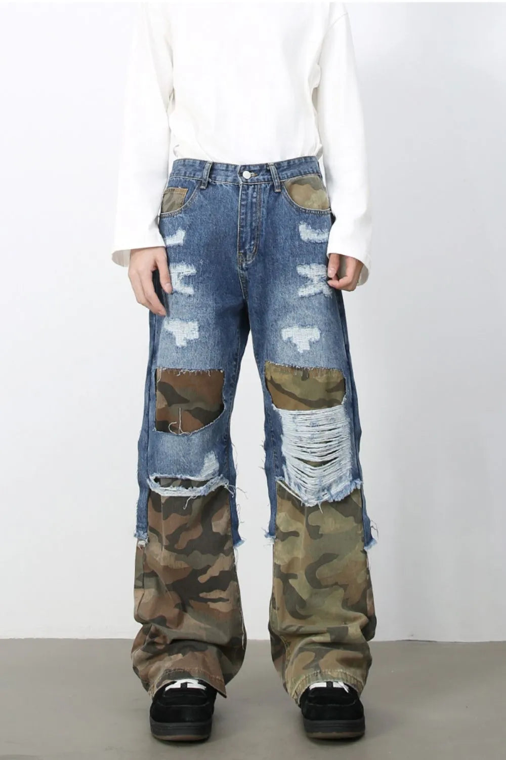 Men's Distressed Camouflage Jeans Carauana Store