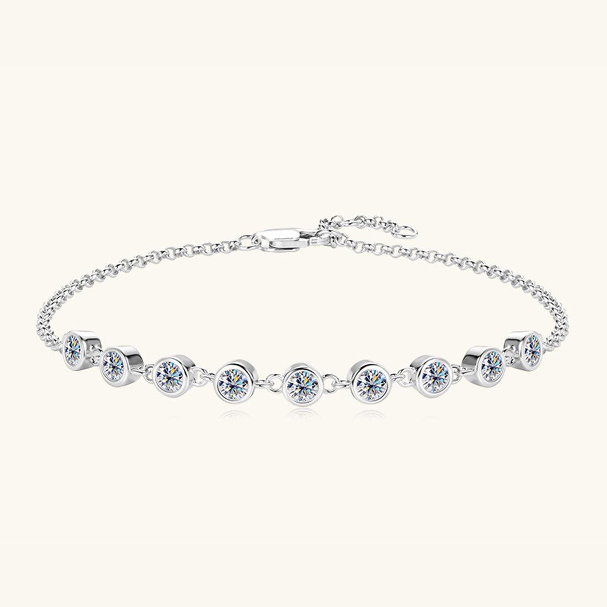 Inlaid Moissanite 925 Sterling Silver Bracelet Carauana Store