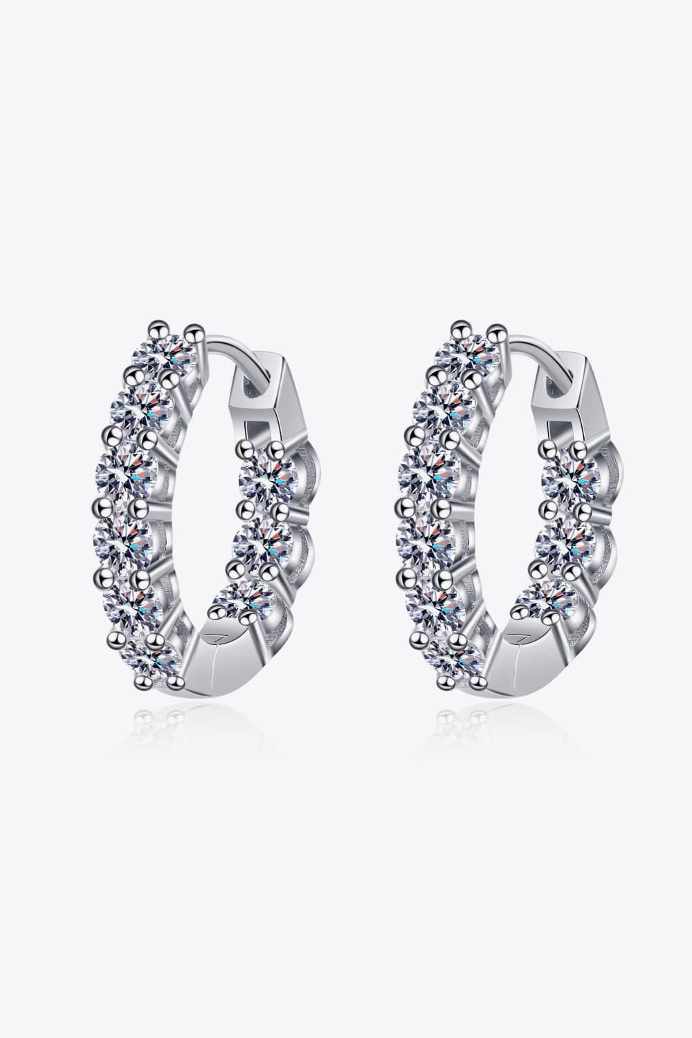 1.8 Carat Moissanite Hoop Earrings Carauana Store