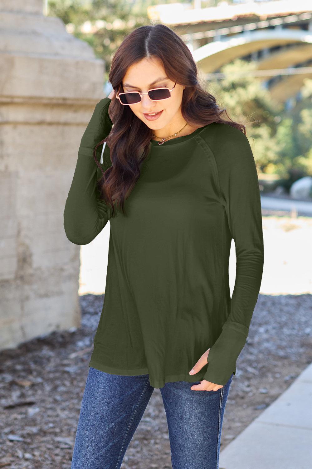 Basic Bae Full Size Round Neck Long Sleeve T-Shirt Carauana Store