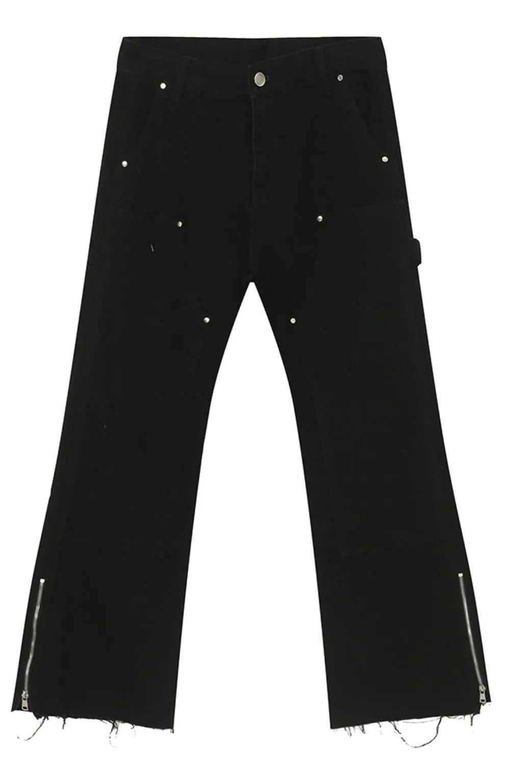 Men's Raw Hem Bootcut Jeans with Zip-Up Sides Carauana Store