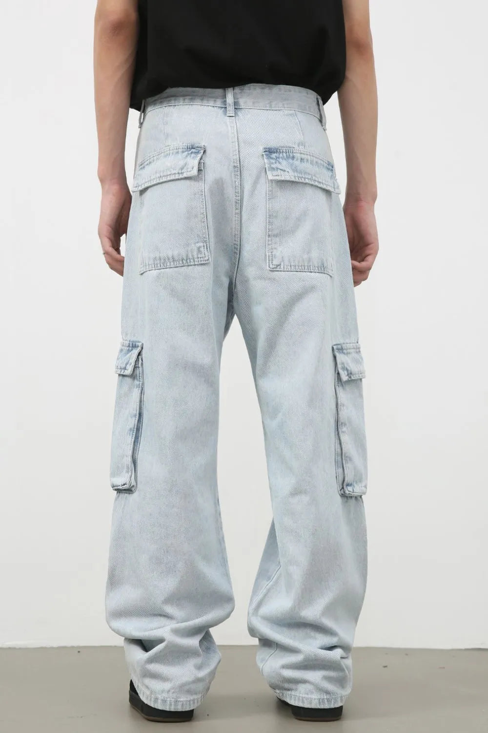 Men's Wide Leg Jeans with Cargo Pockets Carauana Store