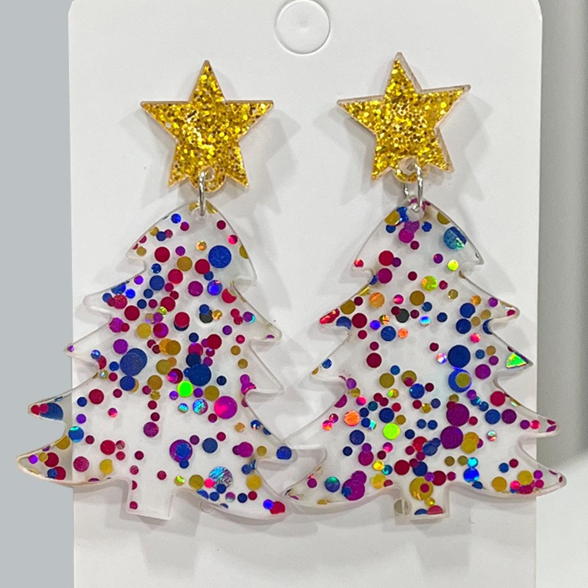 Christmas Tree Acrylic Dangle Earrings Carauana Store