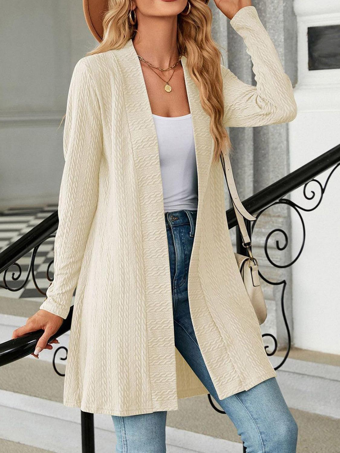 Open Front Long Sleeve Cardigan Carauana Store