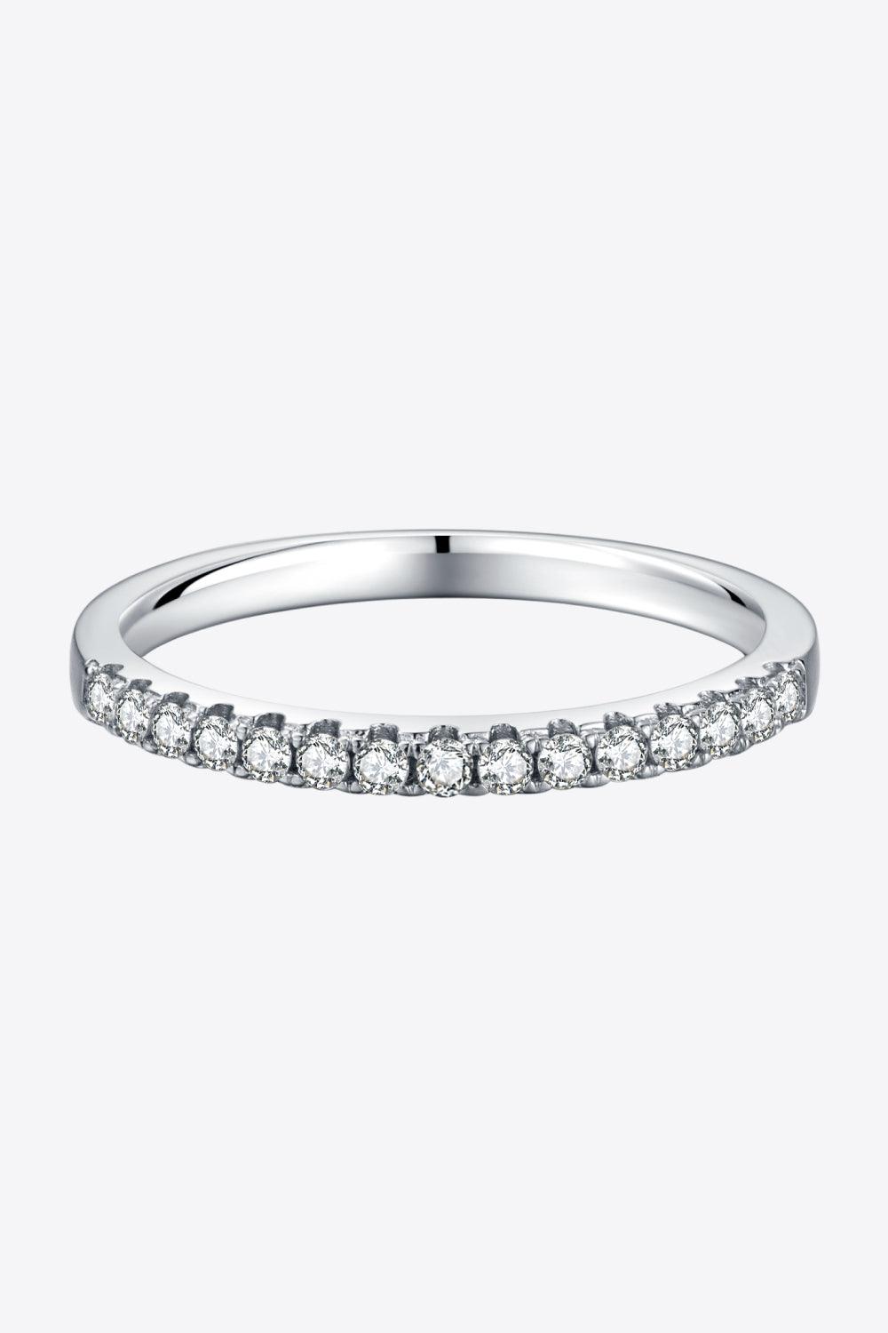 Moissanite Platinum-Plated Half-Eternity Ring Carauana Store