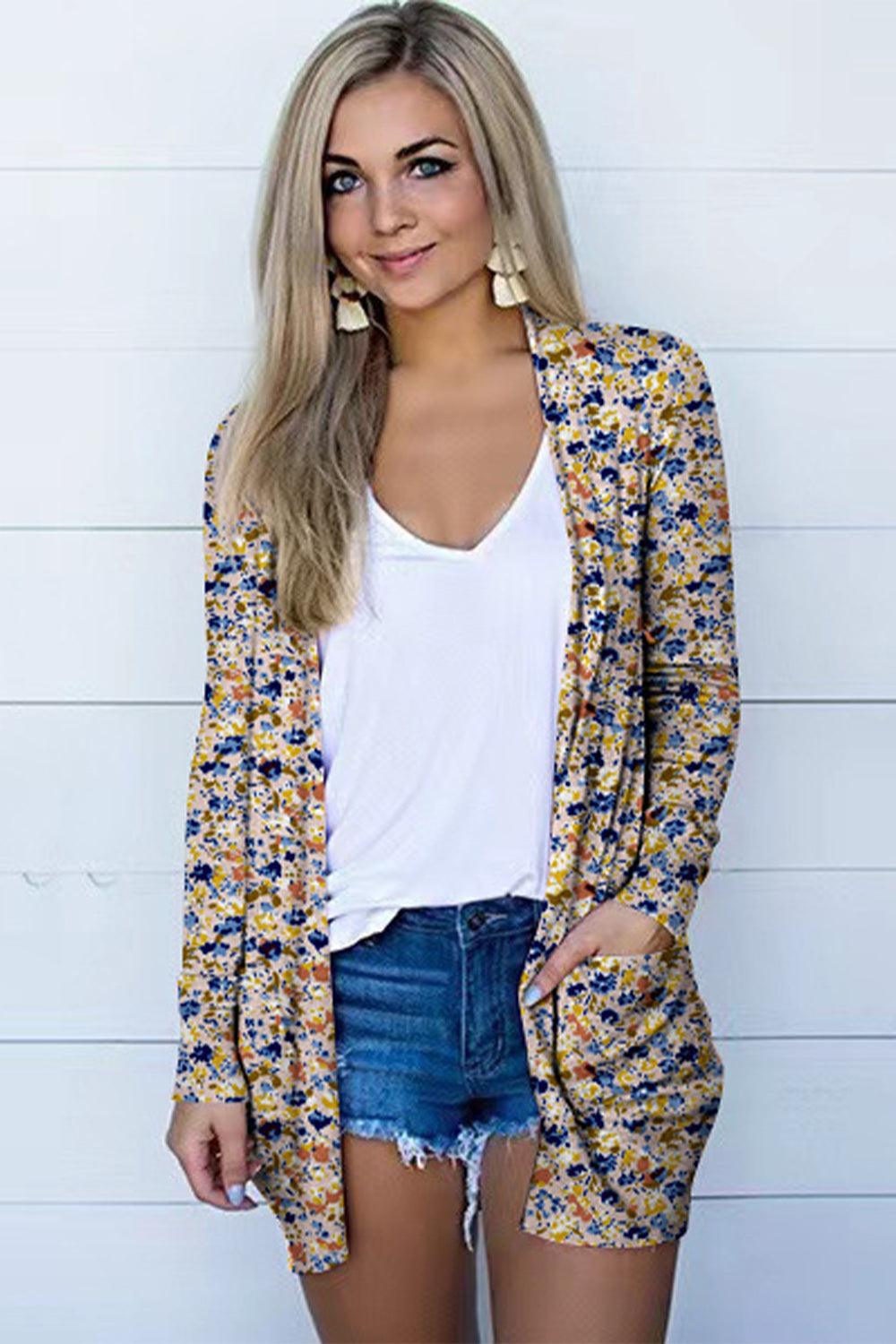 Printed Long Sleeve Cardigan Carauana Store