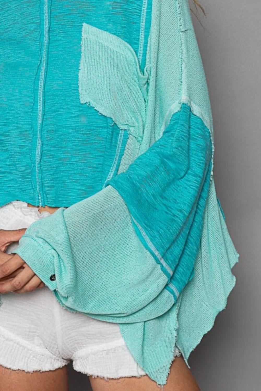 POL Round Neck Contrast High-Low Top Carauana Store