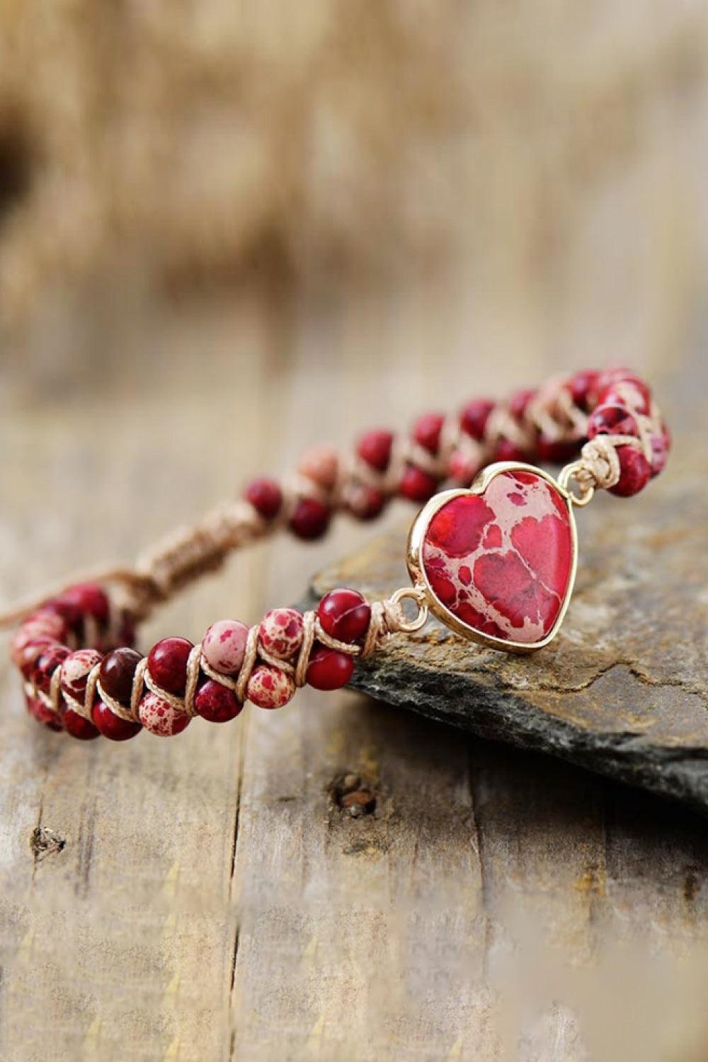 Handmade Heart Shape Natural Stone Bracelet Carauana Store