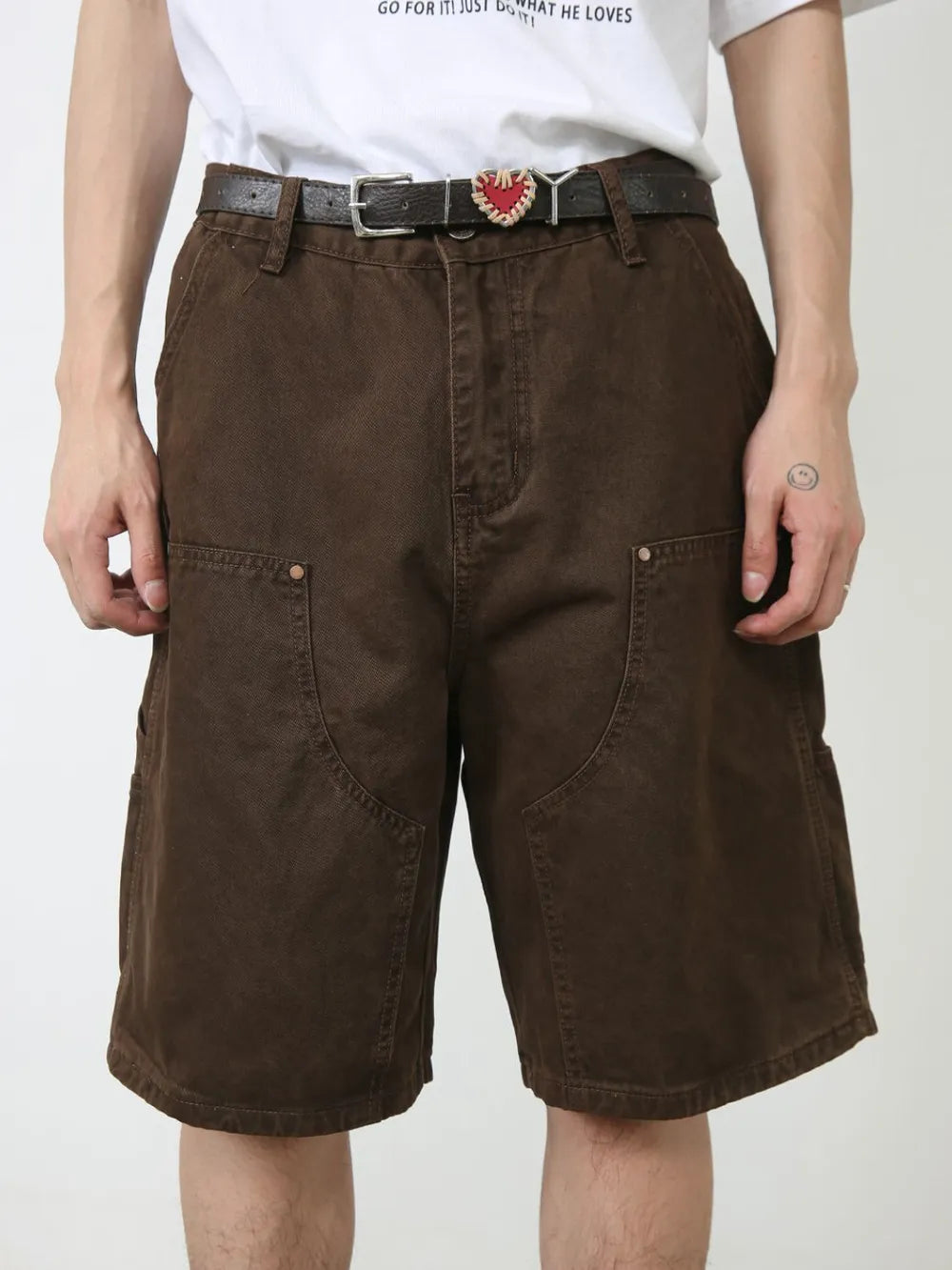 Men's Mid Rise Denim Shorts with Pockets Carauana Store